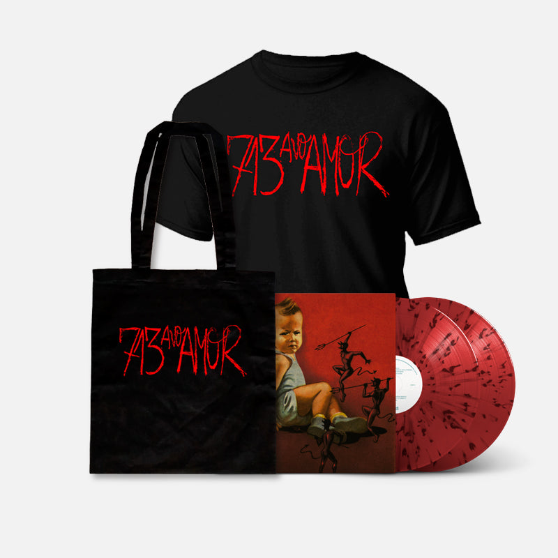 713avo AMOR. Horrores Varios de La Estupidez Actual 2LP (Rojosangre con Splatter Negro) + T-Shirt + Totebag (BUNDLE)