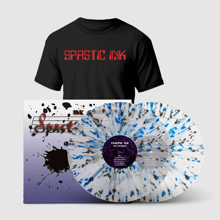 SPASTIC INK. Ink Complete 2LP (Clear w/ Black & Blue Splatter) + Shirt BUNDLE
