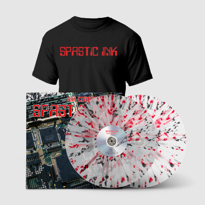 SPASTIC INK. Ink Compatible 2LP (Clear w/ Black & Red Splatter) + Shirt (Bundle)